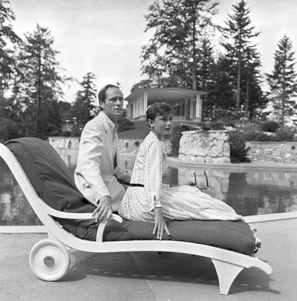 AUDREY HEPBURN AND her husband and American actor Mel Ferrer sitti Old