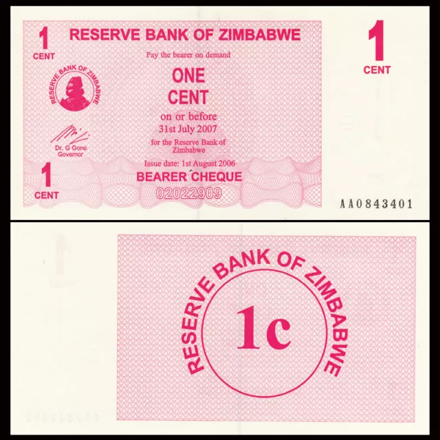 Zimbabwe 1 Cent, 2006, P-33, UNC