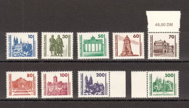 DDR Mi-Nr. 3344-3352 Bauwerke u. Denkmäler, kpl. Satz postfrisch