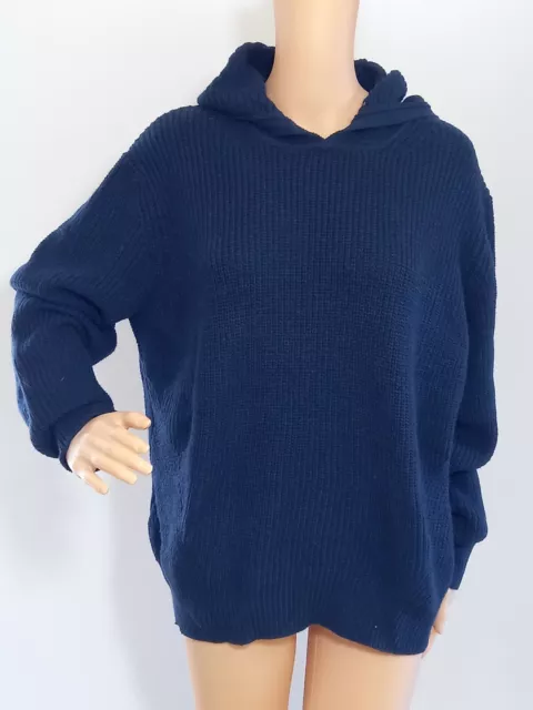 Ex M&S,Debranded, Ladies Size Large Navy Hooded Jumper