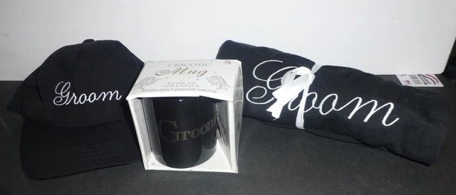 Wedding Groom Bachelor Party 3 Pc Gift Set Embroidered 3X 3Xl Shirt Hat Mug New!