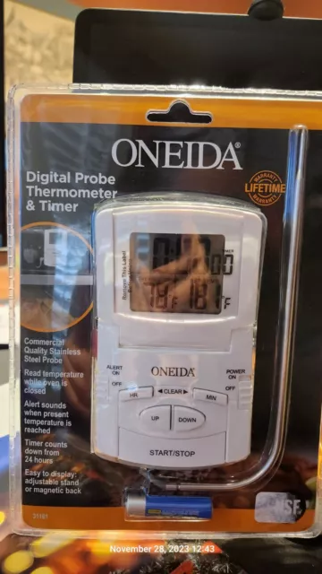 Oneida Digital Probe Oven Thermometer and Timer Model 31161 New and Sealed