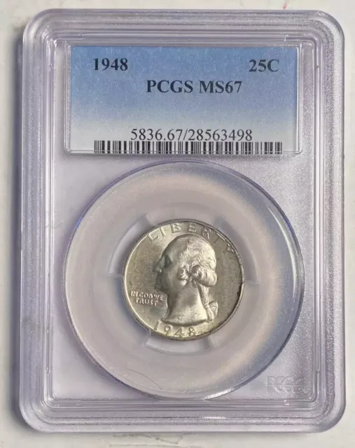 1948 P Quarter Dollars Silver Coinage PCGS MS-67