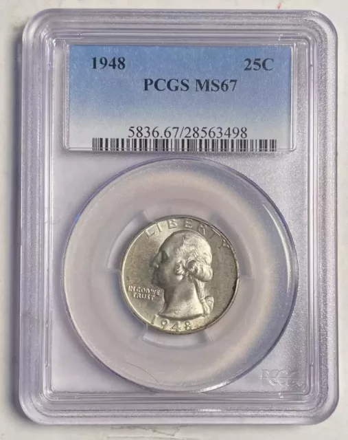 1948 P Quarter Dollars Silver Coinage PCGS MS-67