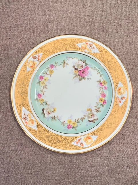 ANCIENNE ASSIETTE EN Porcelaine De Limoges Haviland Peinte Main Sign e ancienne-assiette-en-porcelaine-de-limoges-haviland-peinte-main-sign-e