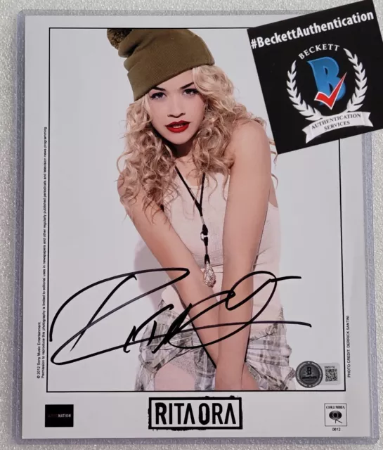 Rita Ora Photo Autographed Beckett Bas Coa Signed Promo 8X10 Pop Music Singer