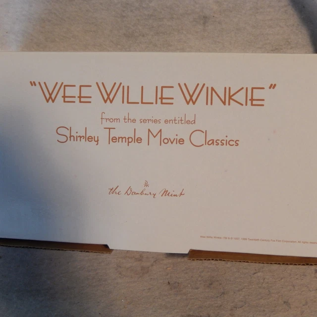 SHIRLEY TEMPLE Danbury Mint Porcelain Doll WEE WILLIE WINKIE Movie Classics MIB 3