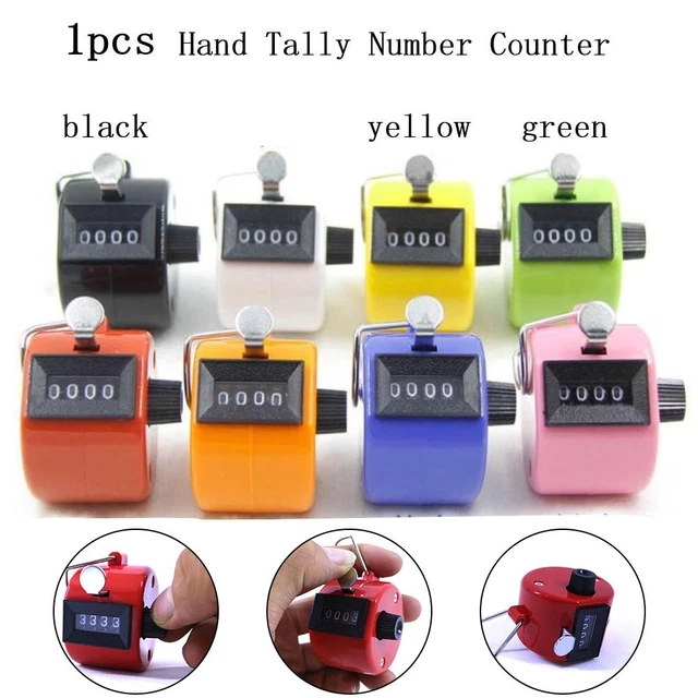Mechanical Tally Counter Hand Held 4 Digit Palm Golf Finger Counting Clicker
