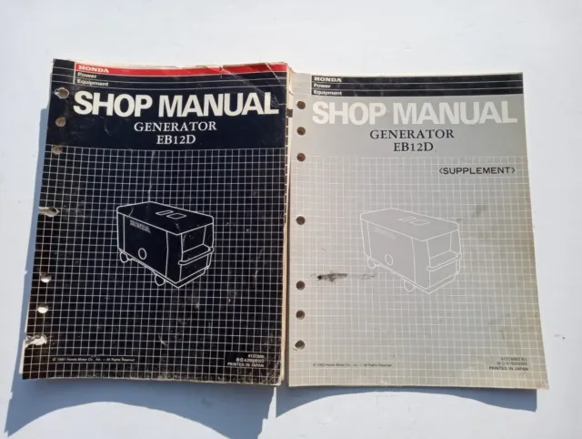 Honda EB12D Generator Repair Shop Manual OEM with Supplement
