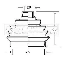 Cv Joint Boot Kit Bellow FCB2004 by First Line - Single