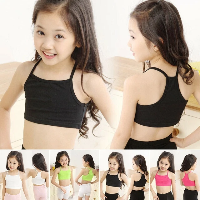 Nuova Estate Bambini Ragazza Canotta Top Camicetta Casual Corto Reggiseno Età