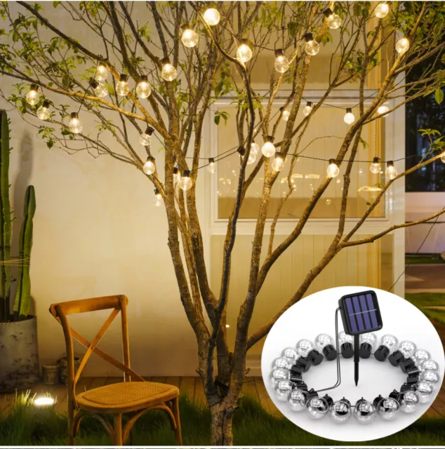 Lichterkette Solar Außen 30 LED Lichter Lampion Beleuchtung Garten String Lights