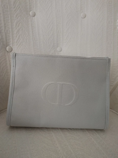 "Christian Dior Gris Bolso de Cosméticos Nuevo Medidas Aprox 9"" x 6.5"" x 3.25"