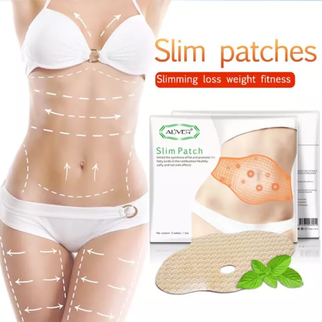 fr 5pcs Belly Slimming Patches Fat Burner Paste Loss Weight Beauty Supplies 2