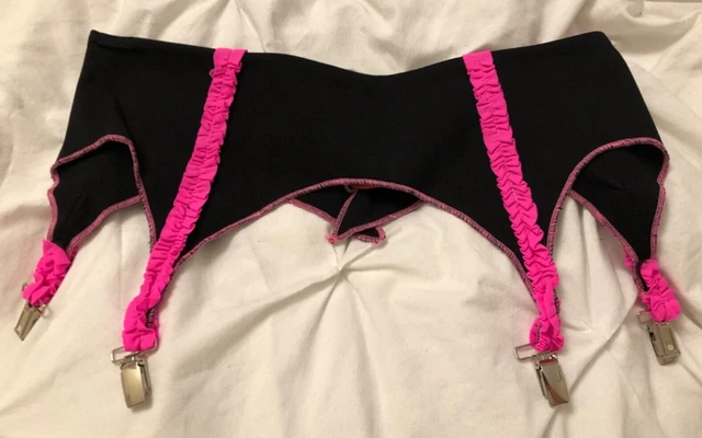 Bnwot Battery Organic Uv Neon Pink And Blk Suspenders