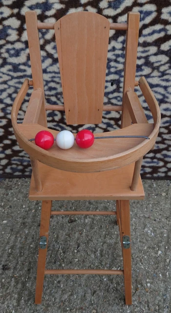 Vintage wooden dolls high chair hotsell