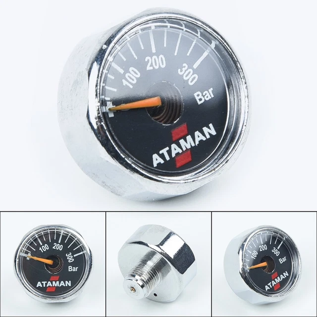 HPAT 300bar Micro Paintball Co2 Compressed Air Gauge G1/8 Thread 25mm Dia.