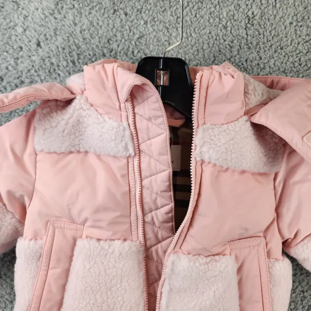 Burberry Hooded Calder Mixed Media Down Jacket Baby Girls 6M Light Blossom Pink 3