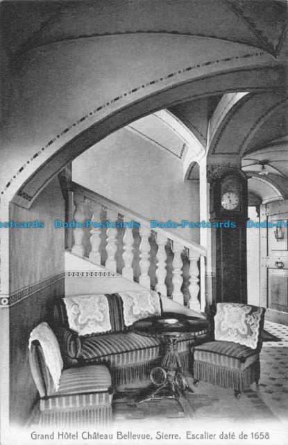 R089987 Grand Hotel Chateau Bellevue. Sierre. Escalier date de 1658. H. Ruedi. N