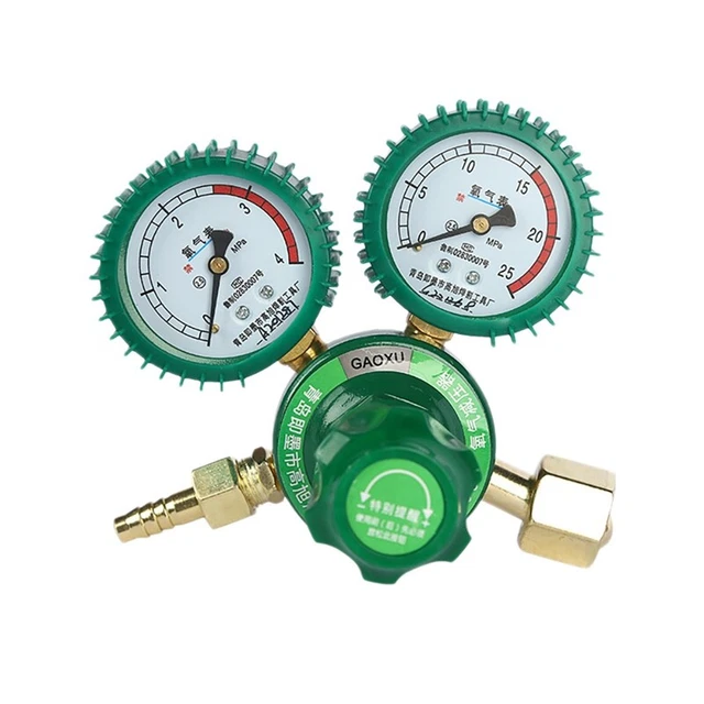 Regolatore bombole gas ossigeno O2 riduttore pressione inalatore acetilene doppio ME7U3