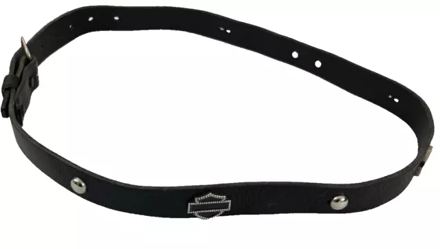 Harley Davidson Belt Women's Size 32 Genuine Leather Logo Black