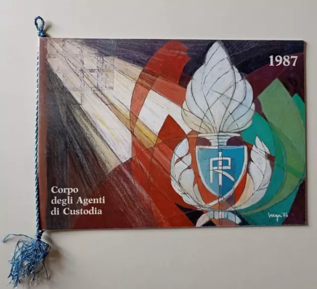 B351 Calendario Corpo Degli Agenti Di Custodia 1987 Con Cordoncino