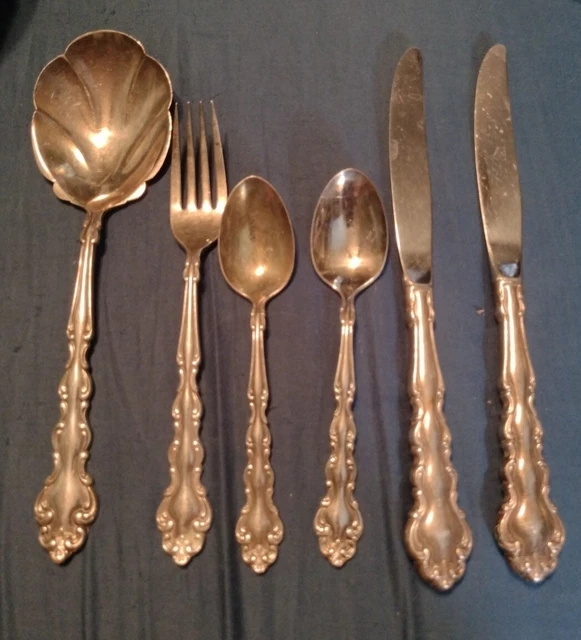 Set of Six Oneida Community Silver Silverplate Modern Baroque Silverware