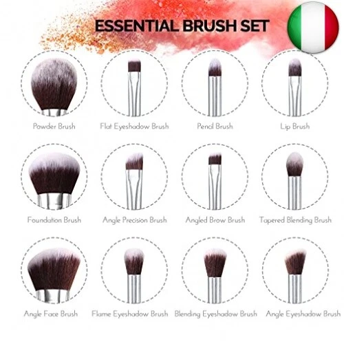 HEYMKGO - Pennelli Make Up professionali Set di 12 pennelli trucco vegani 2