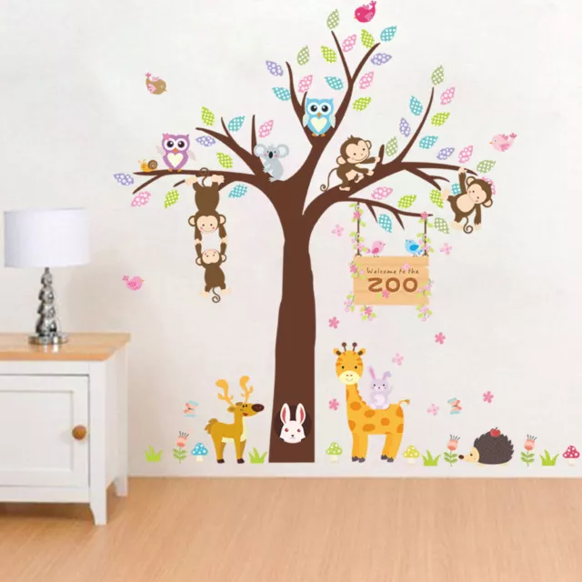 3D Abnehmbarer Wandaufkleber Cartoon Affe Tier Zoo Aufkleber Kinder Schlafzimmer 