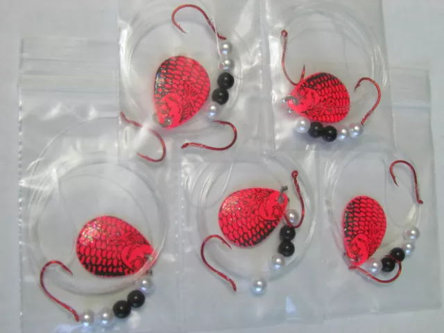 5 Spinner Rigs Leech Minnow Crawler Harness Walleye, Bass, Pike Colorado Blades