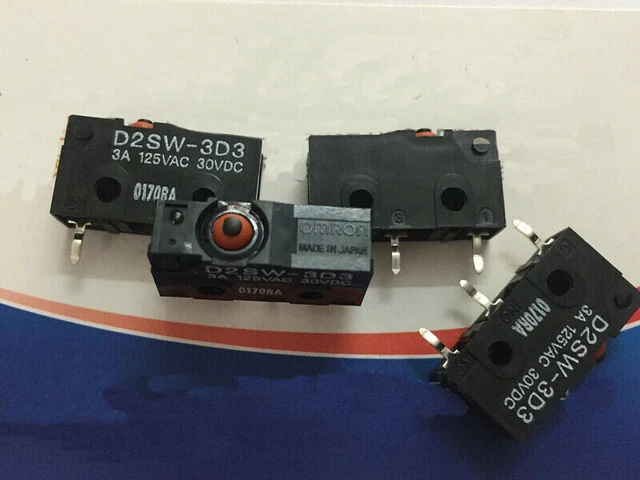 2pcs Japan OMRON D2SW-3D3 3A 125VAC 30VDC 3pins Reset Micro Switch