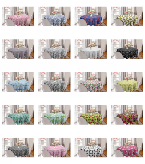 Ambesonne Rose Round Tablecloth Table Cover for Dining Room Kitchen