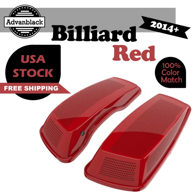 Billiard Red Dual 6x9 Saddlebag Speaker Lids For Harley Street Road Glide 2014+