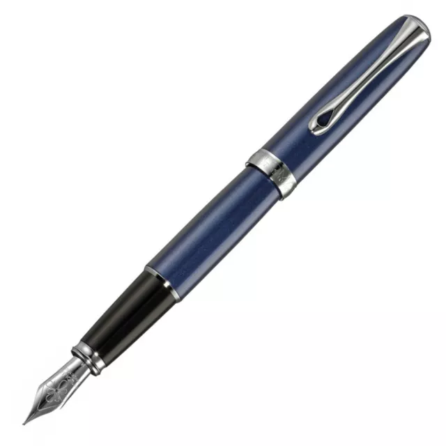 DIPLOMAT Excellence A2 Fountain Pen - Midnight Blue Chrome Trim - NEW