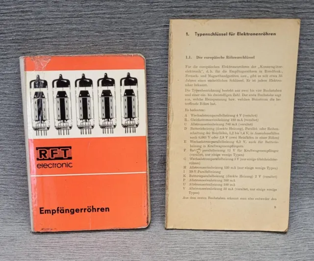 Taschenbuch RFT electronic Empfängerröhren Daten Typen DDR + Ausländische Röhren