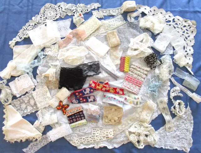 Lot#  102 Vntg. Lace Edging Sewing Trim Tatting Doilies Inlays Eyelet Crochet 2