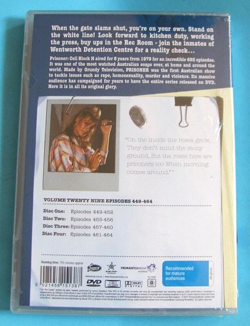 PRISONER Cell Block H Volume 29 DVD Episodes 449-464 NEW SEALED All Region 2