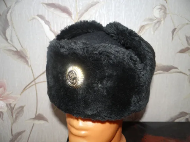 Russia army winter ushanka hat  NAVY & Marine Corps Officer  202X   size 55