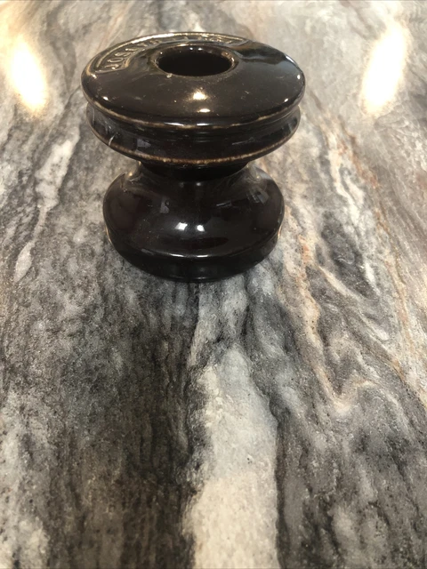 Vintage Brown Glazed Porcelain Ceramic Electric Pole Insulators,Large 2