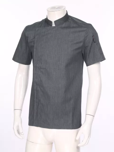 US Unisex Mens Short Sleeve Chef Coat Chef Jacket Breathable Working Uniform