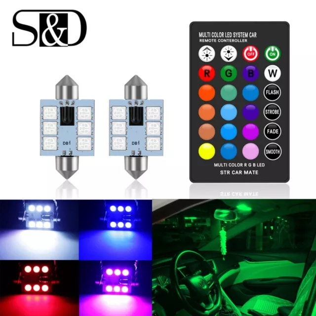 Interior car lights with multi-color remote control domeauto reading lamp12volts