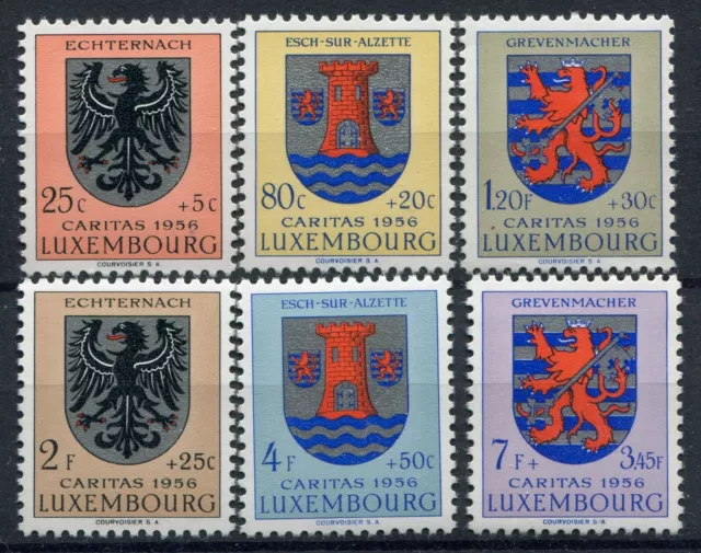 Luxembourg 1956 Caritas Armoiries De Ville 'Série Complèt MNH Unifiée 520-525