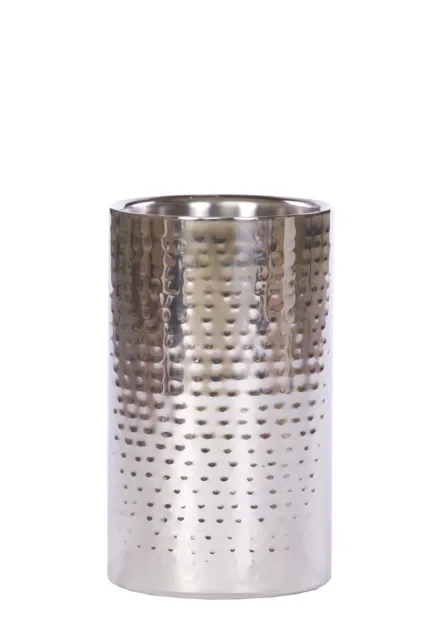 Epicurean Straight Side Wine Cooler Bucket Hammered Stainless Steel Double Wall