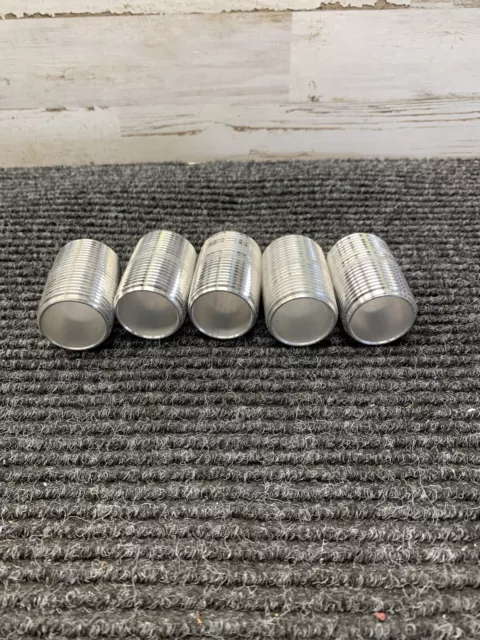 Lot of 5 - 1” x 2” Length Rigid Conduit Aluminum Close Nipples Threaded