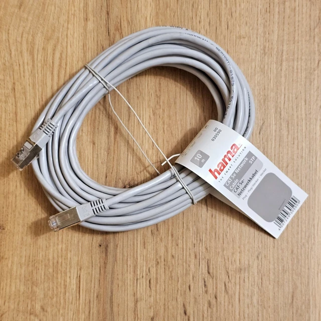 Hama Cat5e Netzwerkkabel 30m Grau - Gigabit Ethernet Patchkabel F/UTP