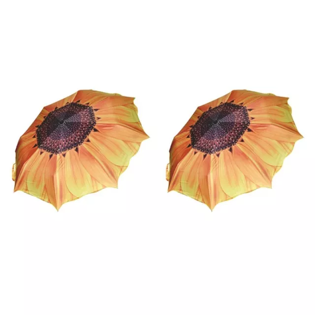 2X Unico Elegante Protector Solar para Mujer Girasol Paraguas Plegable Lluv1357