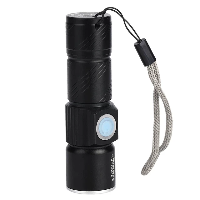 Aluminum Alloy USB Rechargeable Ultraviolet Flashlight Electric Torch For