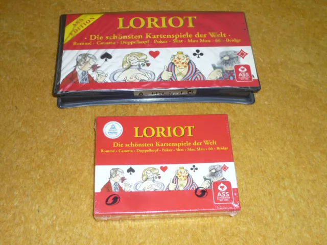 2x Loriot Rommé, Canasta, Doppelkopf, Poker, Skat, Mau Mau, Bridge - Kartenspiel