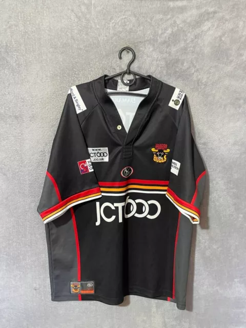 Bradford Bulls Jersey Rugby Shirt Black ISC Polyester Mens Size XL