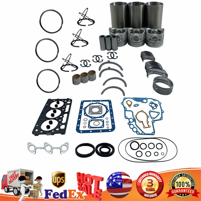 ENGINE OVERHAUL REBUILD Kit for Kubota Tractor Forklift Parts